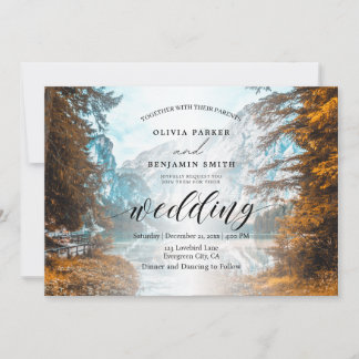 Invitation Mariage de automne de montagne de la forêt d'autom
