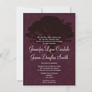 Invitation Mariage de automne de silhouette en chê