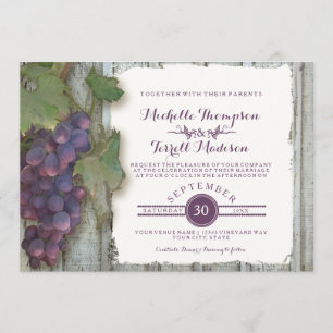 Invitation Mariage de automne de thème de raisin de vignoble