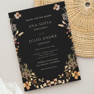 Invitation Mariage de automne de trame de Fleur sauvage rusti