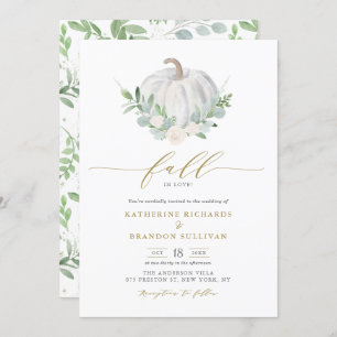 Invitation Mariage de automne de verdure Citrouille blanc