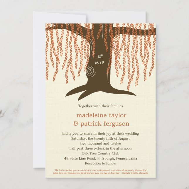 Invitation Mariage de automne de Willow Tree (Devant)