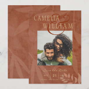 Invitation Mariage de automne D'Or Terracotta PHOTO Enregistr