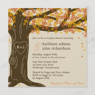 Invitation Mariage de automne douche en chêne