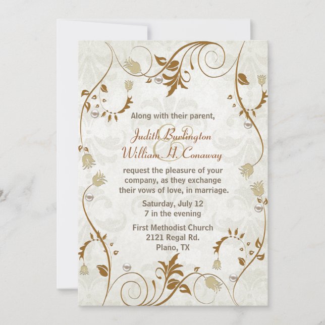 Invitation Mariage de automne élégante (Devant)