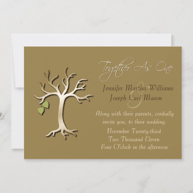 Invitation Mariage de automne élégante de l'arbre  (Devant)