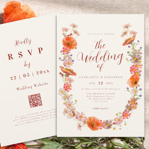 Invitation Mariage de automne Fleur sauvage Boho coloré
