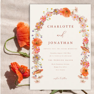 Invitation Mariage de automne Fleur sauvage coloré