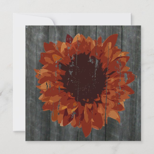Invitation Mariage de automne Patinée Sunflower &  (Devant)