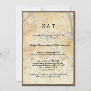 Invitation Mariage de automne rétro Vintage de l'érable artis