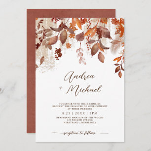 Invitation Mariage de automne Rouille Automne Feuilles Foliag