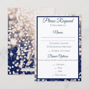Invitation Mariage de automne RSVP - Champagne et Marine