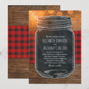 Invitation Mariage de automne russe Mason Jar