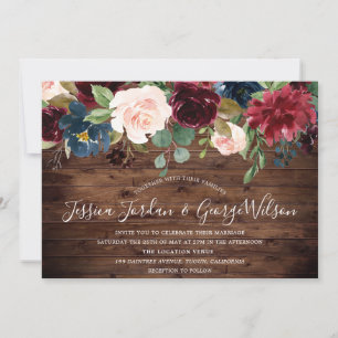 Invitation Mariage de automne rustique élégant de