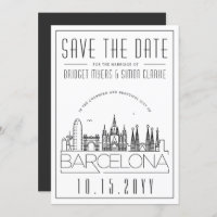 Mariage de Barcelone stylisé Skyline Enregistrer l
