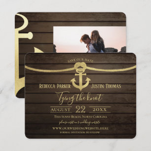 Invitation Mariage de bateau nautique et nœud d'amarrage d'an