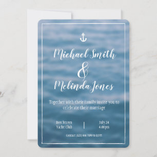 Invitation Mariage de bateau Océan et Mer Bleue 