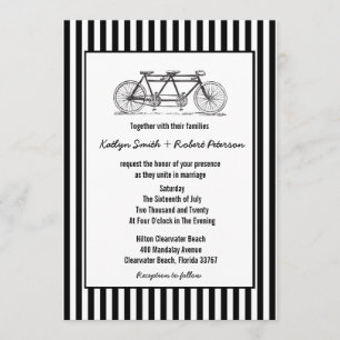 Invitation Mariage de bicyclette Rustique Retro