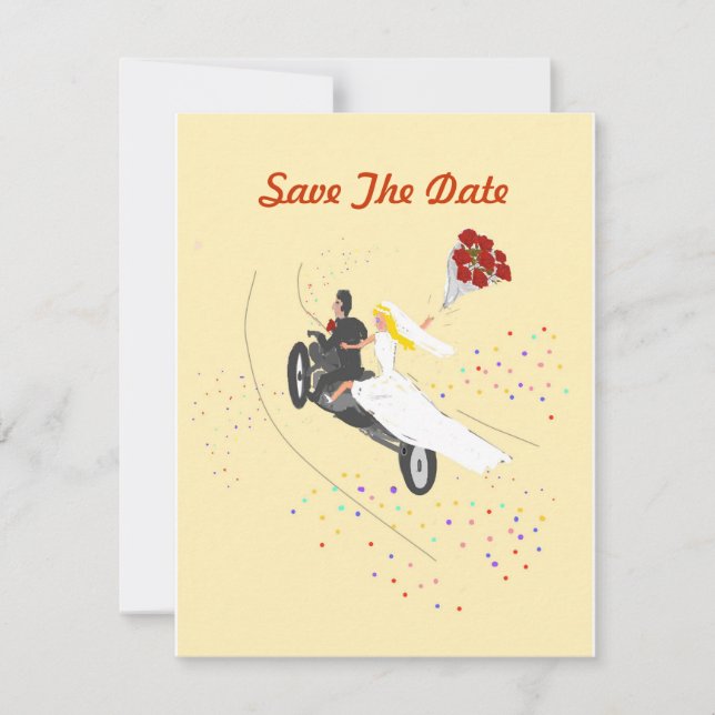 Invitation Mariage De Biker Enregistrer La Date (Devant)