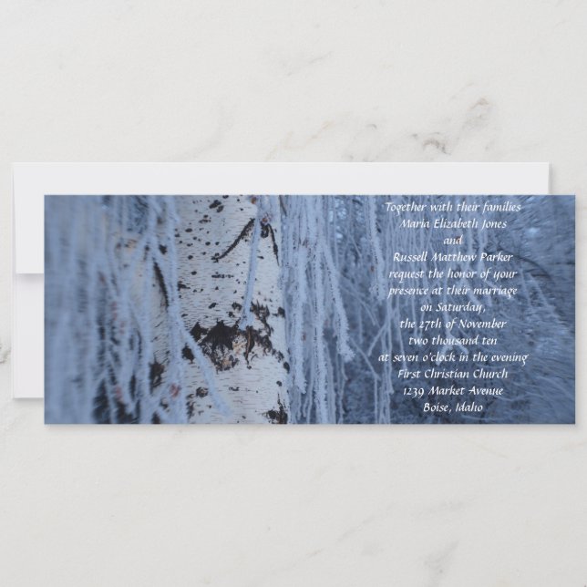 Invitation Mariage de Birch de pleurs (Devant)