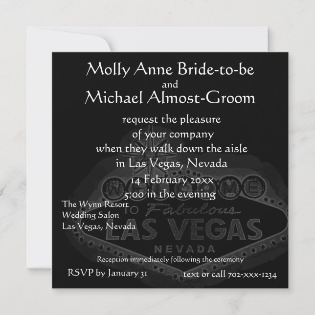 Invitation Mariage de Black Las Vegas (Devant)