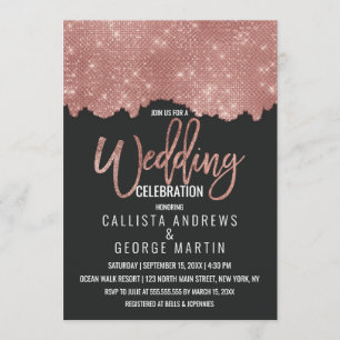 Invitation Mariage de bloc de couleur de Parties scintillant 