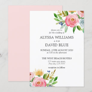 Invitation Mariage de Boho des fleurs romantiques