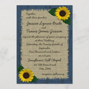 Invitation Mariage de bois et de tournesol