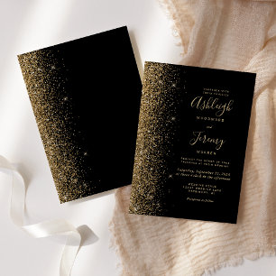 Invitation Mariage de bord de Parties scintillant moderne Bla