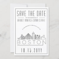 Mariage de Boston | Skyline stylisée Enregistrer l