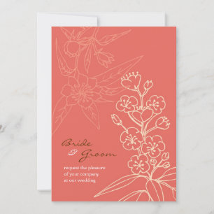 Invitation Mariage de Botanica (Corail)