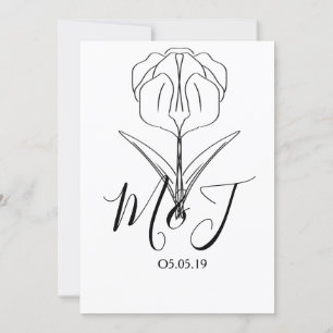 Invitation Mariage de botanique florale de tulipe minimaliste