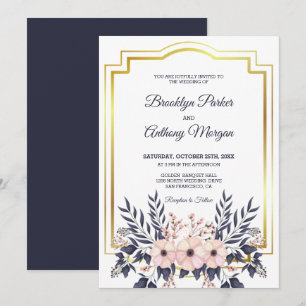 Invitation Mariage De Bouquet De Frame Or Et Fleur