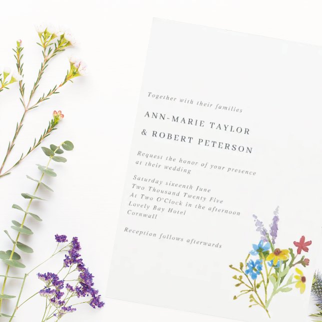 Invitation Mariage de Bouquet Fleur sauvage animé (Créateur téléchargé)