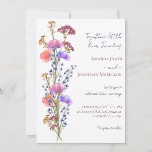 Invitation Mariage de bouquet floral acrylique et délicieuse 