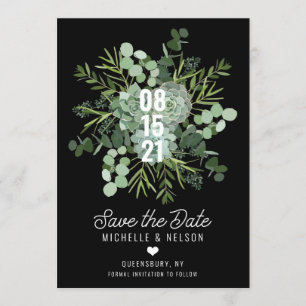 Invitation Mariage de bouquet Succulent Enregistrer la date