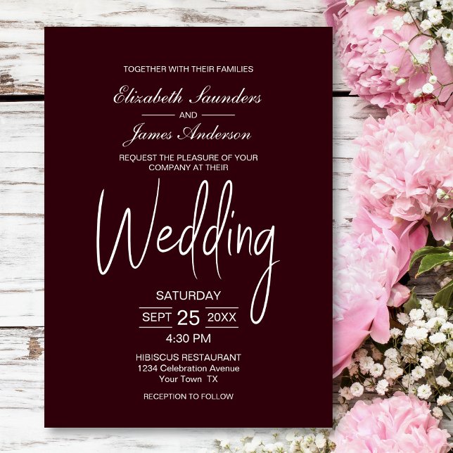 Invitation Mariage de Bourgogne moderne (Créateur téléchargé)