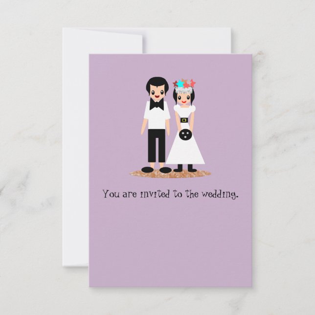Invitation Mariage de bowling mariés (Devant)