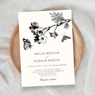 Invitation Mariage de branche florale rustique vintage