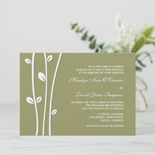 Invitation Mariage de branches blanches