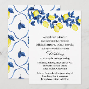Invitation Mariage de brunch d'été au citron