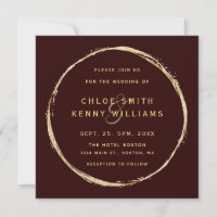 Mariage de Burgundy Marsala Rustic Gold Circle