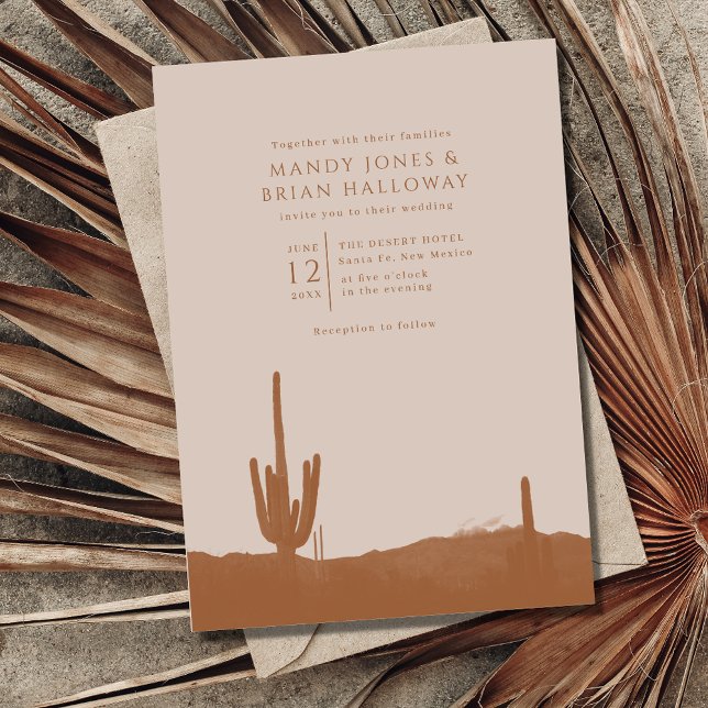 Invitation Mariage de Cactus du désert du sud-ouest de Terrac (Créateur téléchargé)