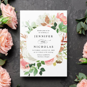 Invitation Mariage de cadre floral à ressort