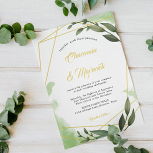 Invitation Mariage de cadre Geo Green