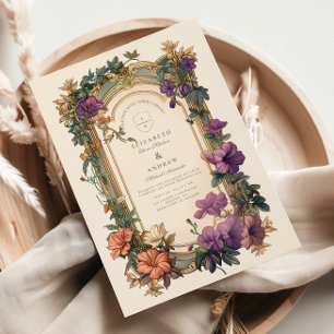 Invitation Mariage de cadre orchidée Art nouveau
