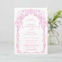 Mariage de cadre victorien rose Cerise