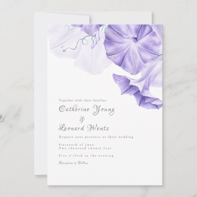 Invitation Mariage de calligraphie de gloire du matin (Devant)