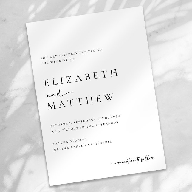 Invitation Mariage de calligraphie minimaliste moderne (Créateur téléchargé)