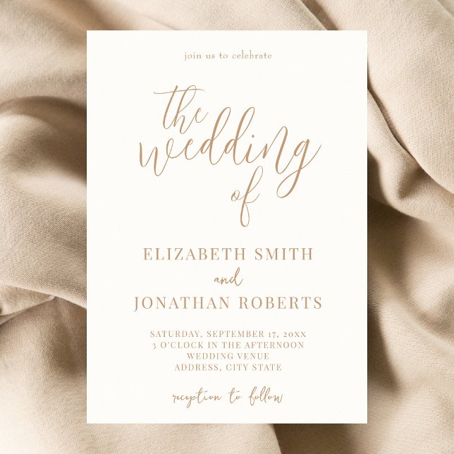 Invitation Mariage de calligraphie minimaliste moderne (Créateur téléchargé)